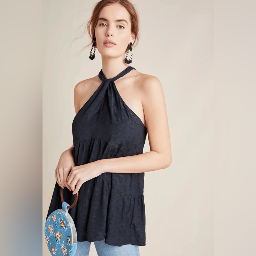 By Anthropologie Lavinia High Neck Halter Blouse Size 2X